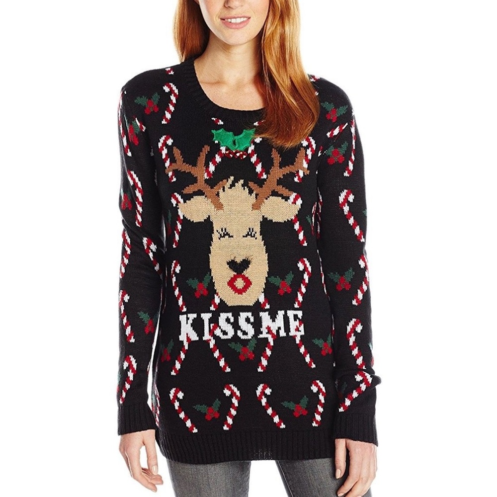 Kiss Me Reindeer Christmas Sweater 💋